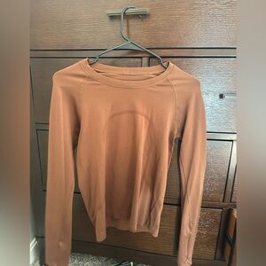 lululemon athletica Long Sleeve Top in Rust Brown
